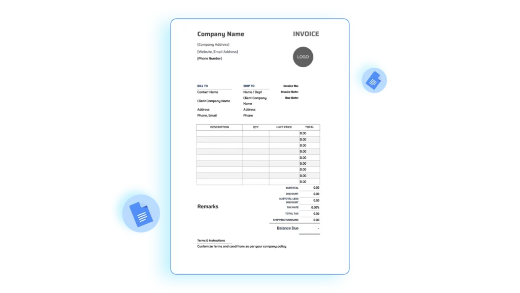 Bangladeshi Company Invoice Templet in .docs