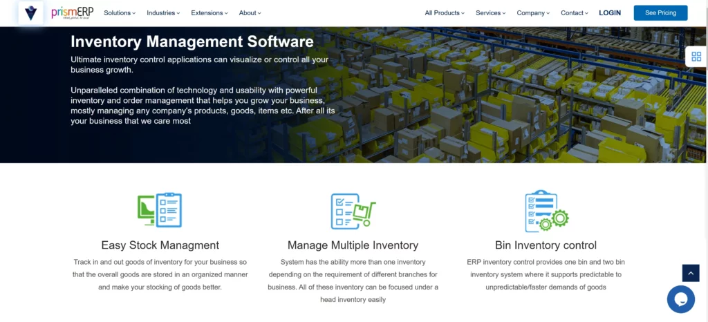 PrismERP Inventory Management Software