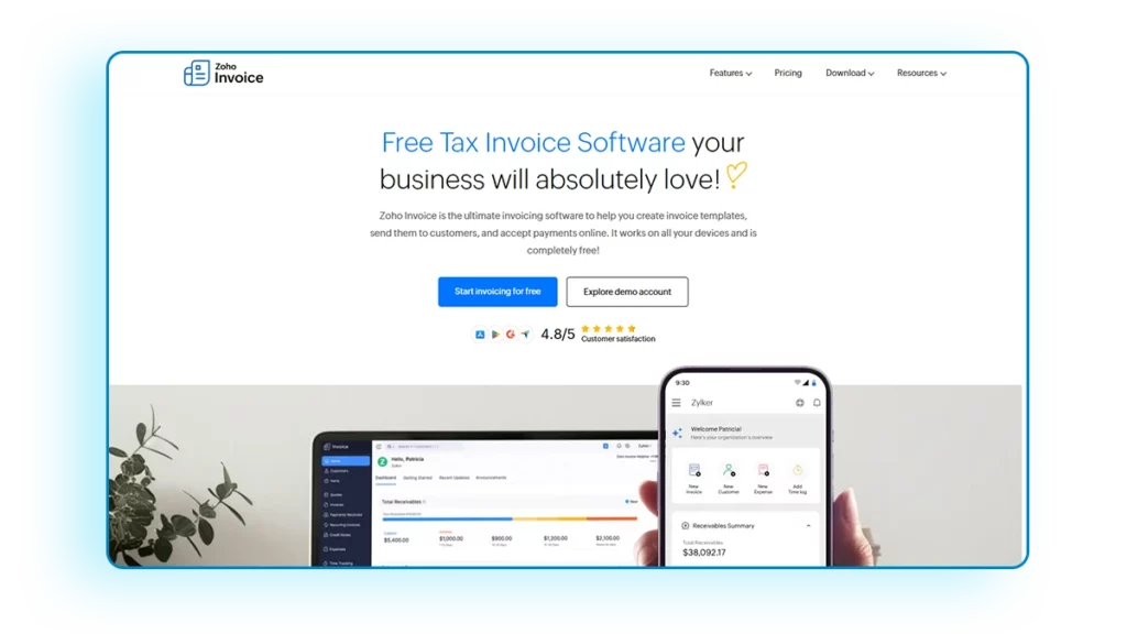 Zoho Invoice